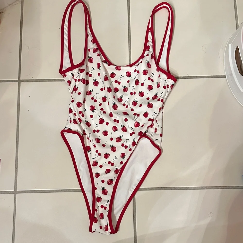 PINK by Frankie’s Bikini’s Fruit Print One-Piece Swimsuit